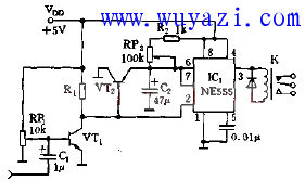 基於NE555晶元構成聲控繼電器電路