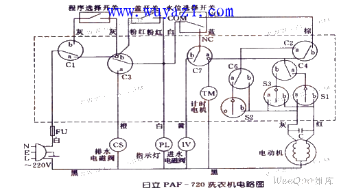 日立PAF-720洗衣機電路圖