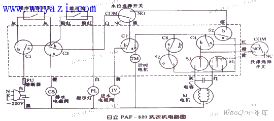 日立PAF-820洗衣機電路圖