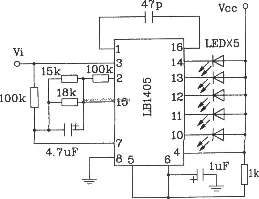 LB140五位LED電平指示驅動集成電路