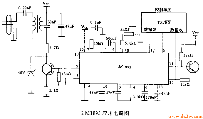 LMl893電力線載波通信應用電路圖