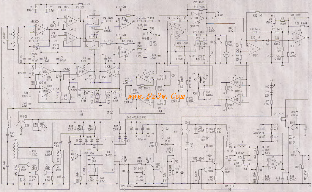 TM88型金屬探測器電路圖及工作原理