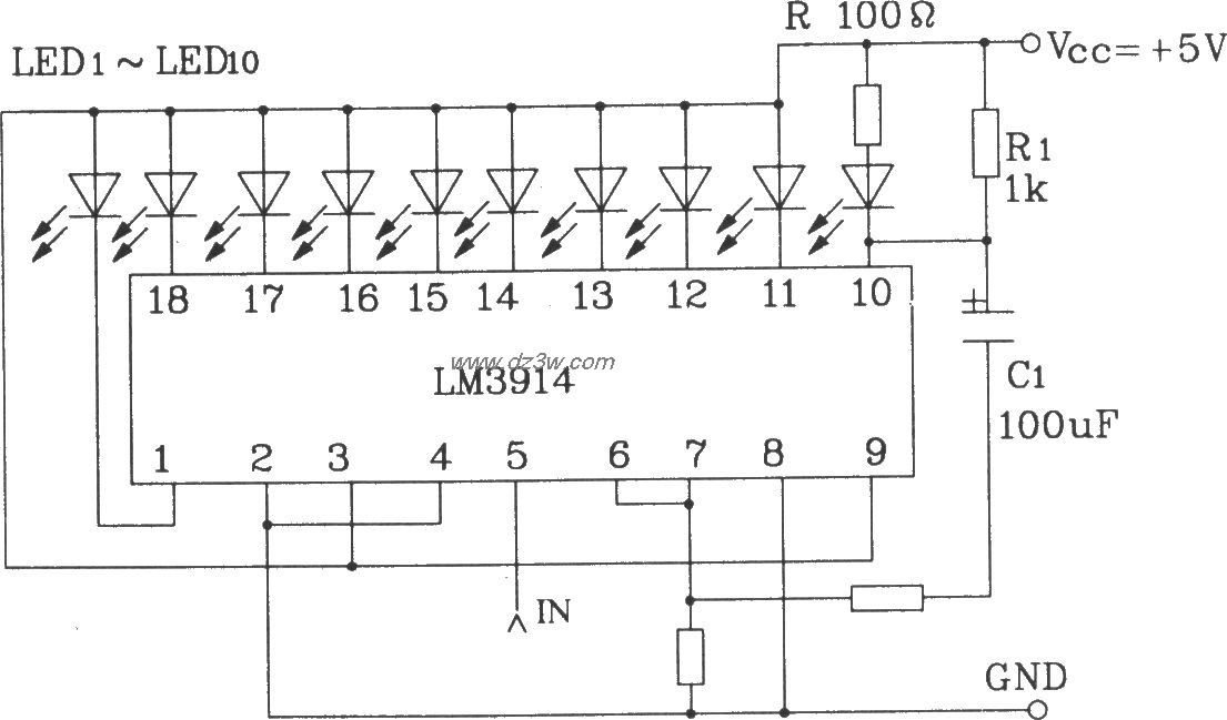 LM3914系列點/線圖形LED顯示驅動集成電路