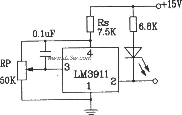 由LM3911單片溫度控制集成電路構成的雙電源測溫電路