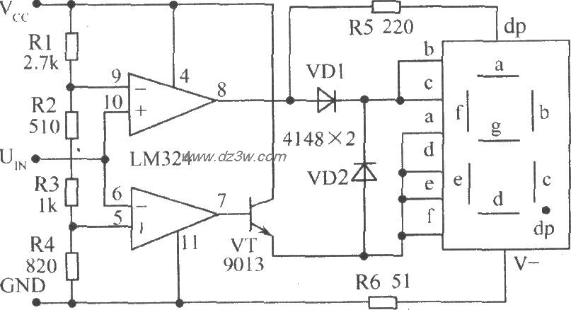 通過電阻Rl～R4設置不同的高低電子檢測閾值的電平檢測電路